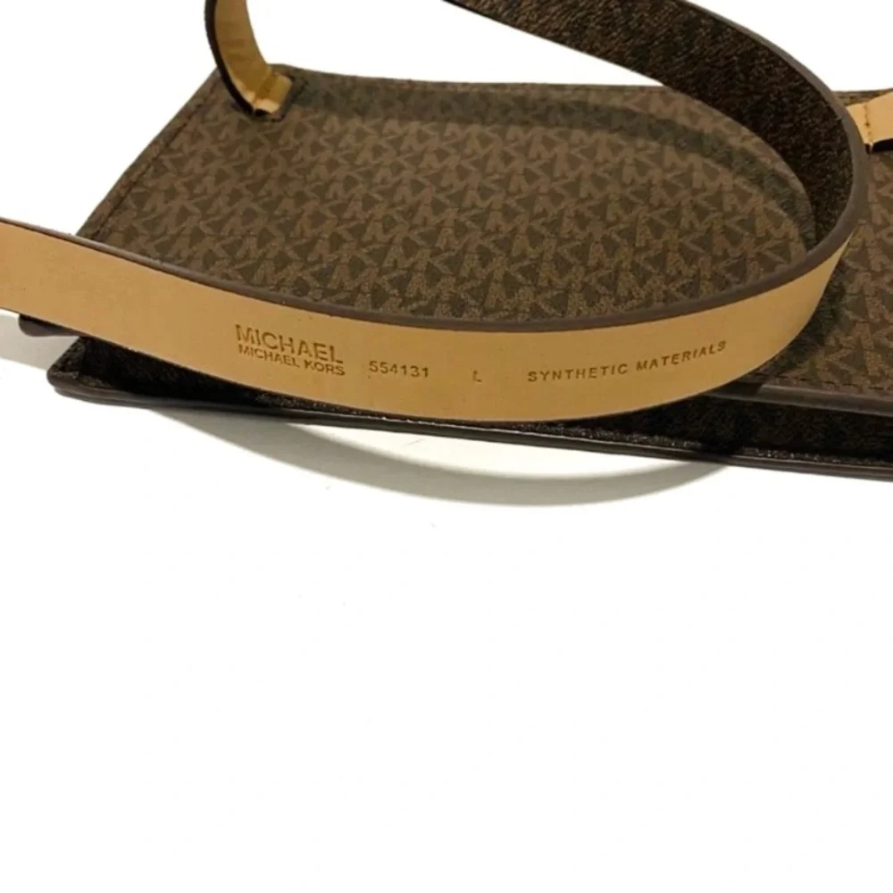 Michael Kors Brown Logo Belt Waist Bag With Gold Chain NWT